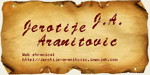 Jerotije Aranitović vizit kartica